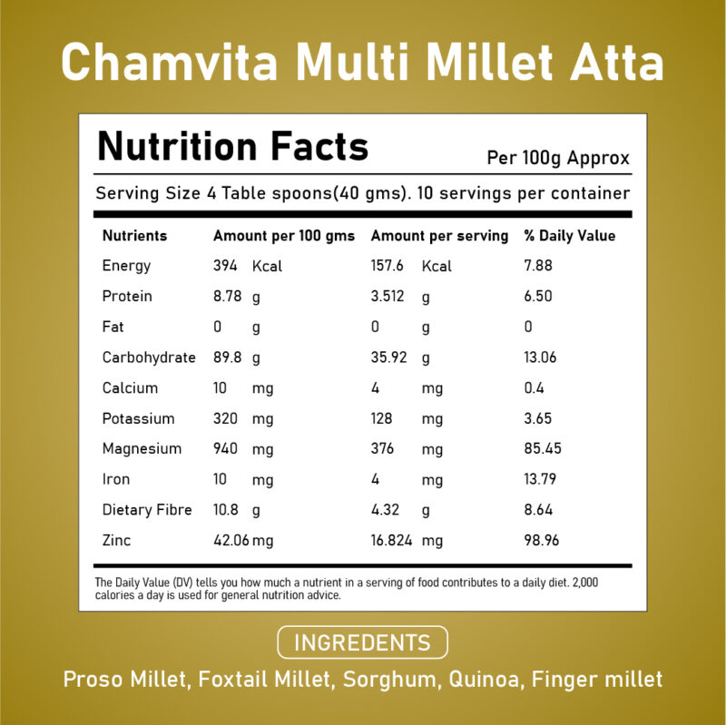 CHAMVITTA MULTI MILLET  ATTA - 400g - Image 4